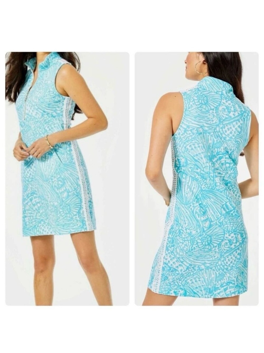 Lilly Pulitzer Aqua Printed Sleeveless Shift Dress